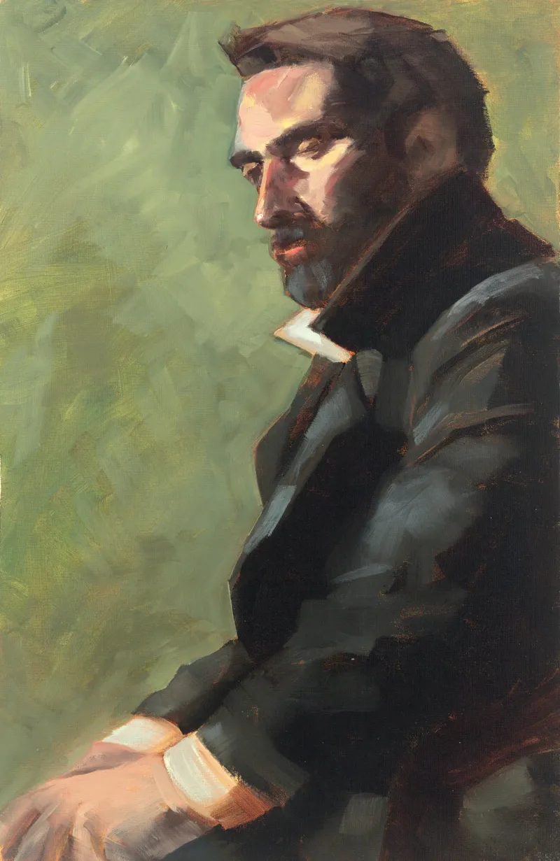 Santiago, oil painting by Christy Young